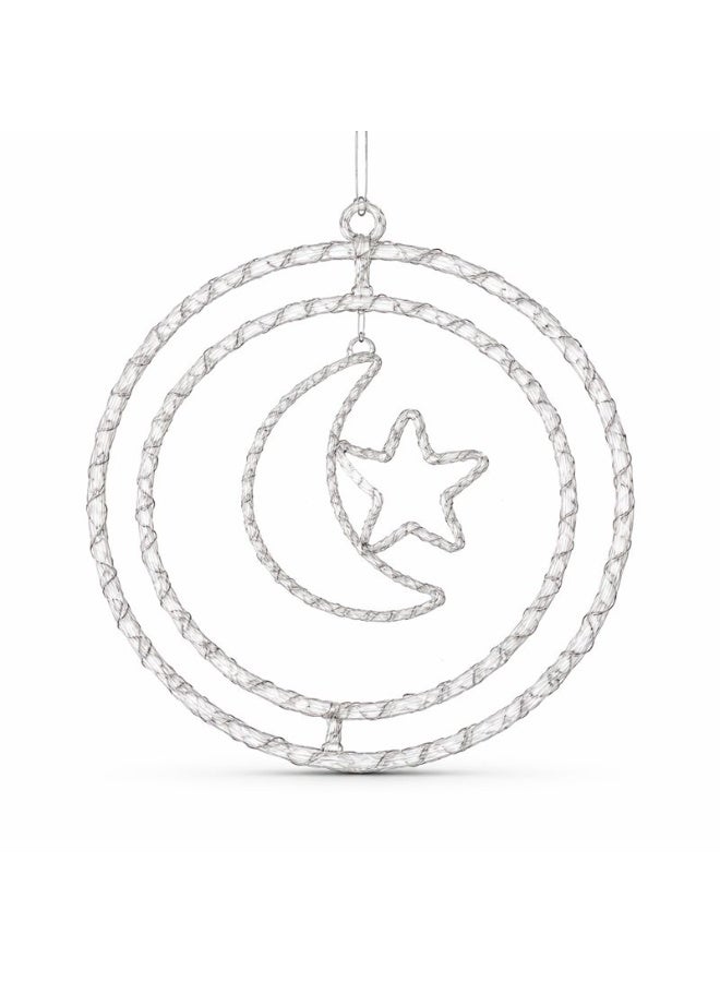 Home Care 50 سم ضوء LED على شكل هلال ونجمة مع حبل - زينة دافئة بيضاء - Image 1